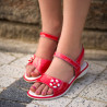 Children sandals 524 patent red coral
