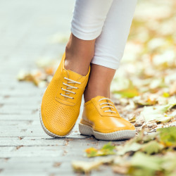 Women loafers, moccasins 688 yellow lifestyle