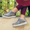 Women casual shoes 683-1 gray pearl combined