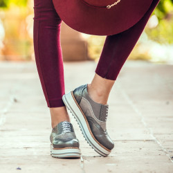 Women casual shoes 683-1 gray pearl combined