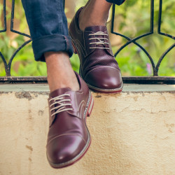 Men casual shoes 873 bordo