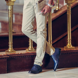 Men stylish, elegant shoes 878 a indigo