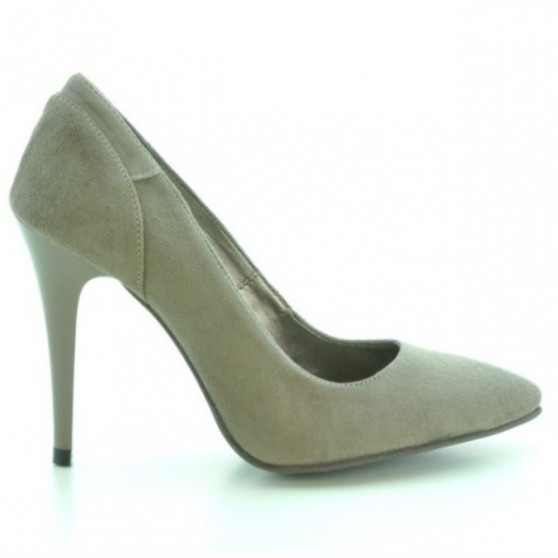 Women stylish, elegant shoes 1230 cappuccino antilopa