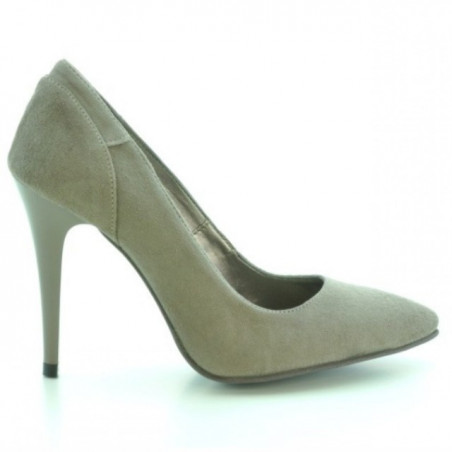 Women stylish, elegant shoes 1230 cappuccino antilopa