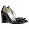 Women stylish, elegant shoes 1262 patent bordo satin+patent black