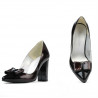 Women stylish, elegant shoes 1262 patent bordo satin+patent black