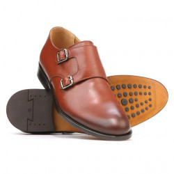 Men stylish, elegant shoes 840 a cognac