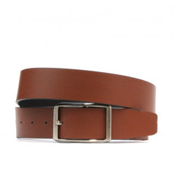 Men belt 09b bicolored black+brown deschis