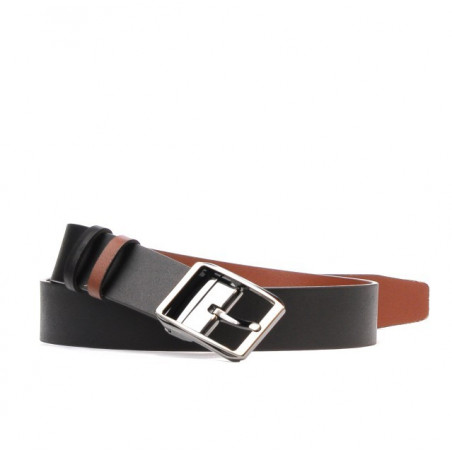 Men belt 09b bicolored black+brown deschis