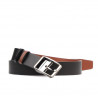 Men belt 09b bicolored black+brown deschis