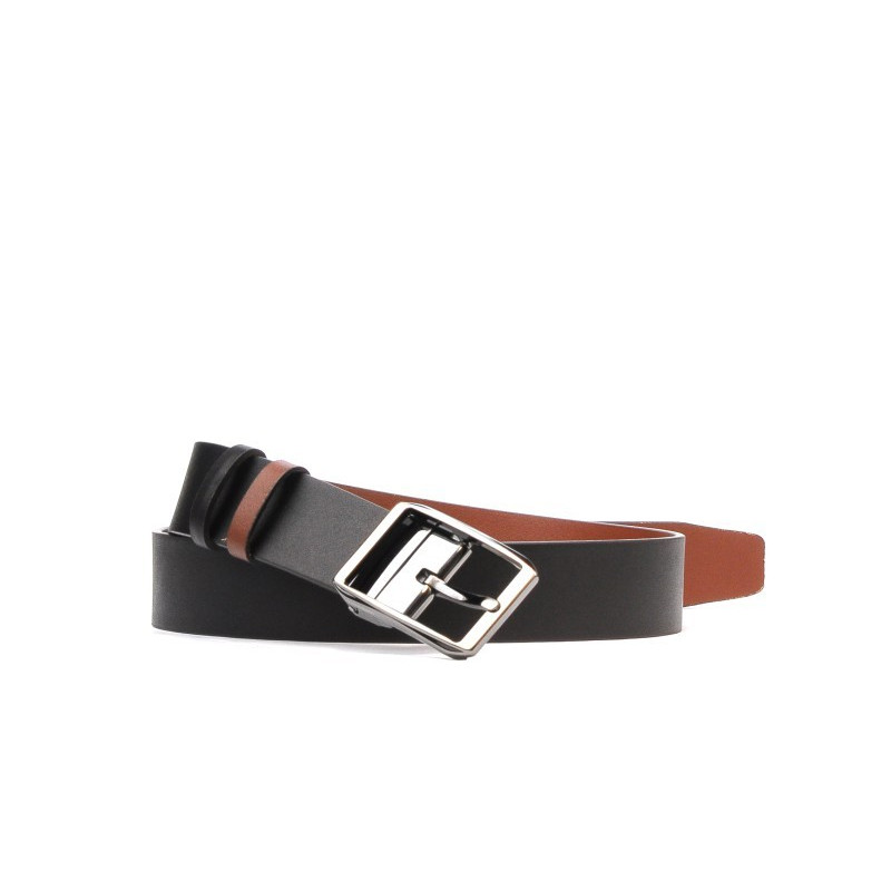 Men belt 09b bicolored black+brown deschis