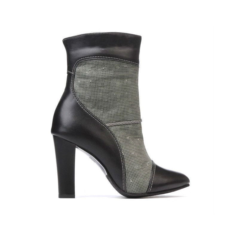 Women boots 1146 black+gray pearl