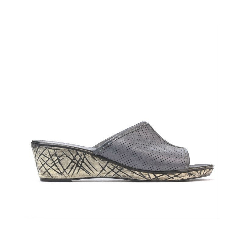 Women sandals 5004m p gray perforat