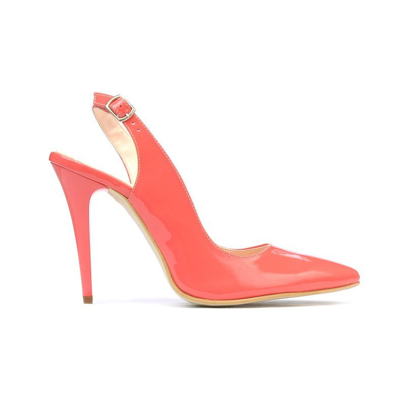 Women sandals 1235 patent red coral