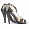 Women sandals 1239-1s patent brown pearl