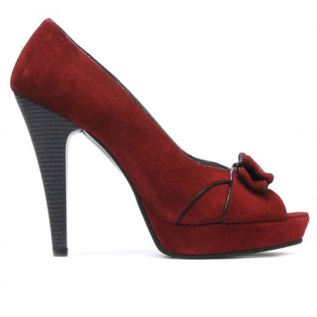 Women sandals 1099 burgundy antilopa+black