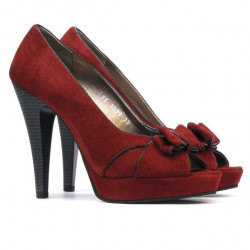 Women sandals 1099 burgundy antilopa+black