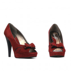 Women sandals 1099 burgundy antilopa+black