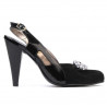 Women sandals 1077 black antilopa+patent black