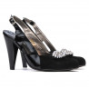 Women sandals 1077 black antilopa+patent black