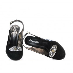 Women sandals 1077 black antilopa+patent black