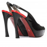 Women sandals 1215 patent black+red
