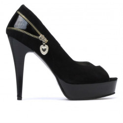 Women sandals 1202 black antilopa+patent black