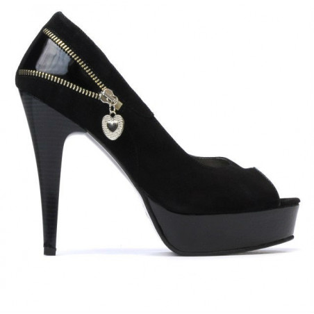 Women sandals 1202 black antilopa+patent black