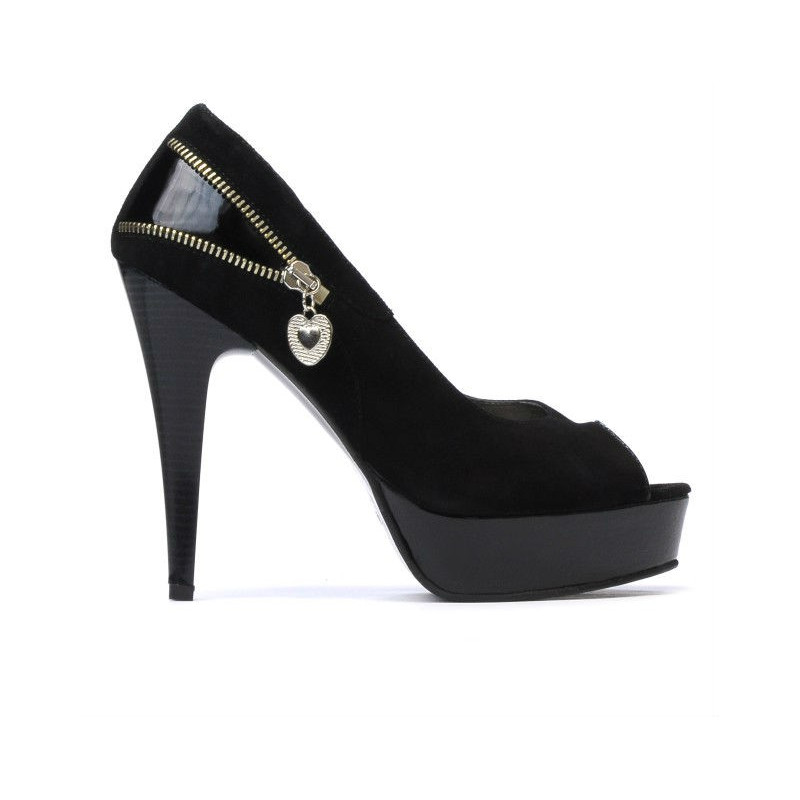 Women sandals 1202 black antilopa+patent black