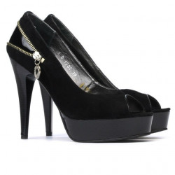 Women sandals 1202 black antilopa+patent black