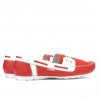 Women loafers, moccasins 620p red+white