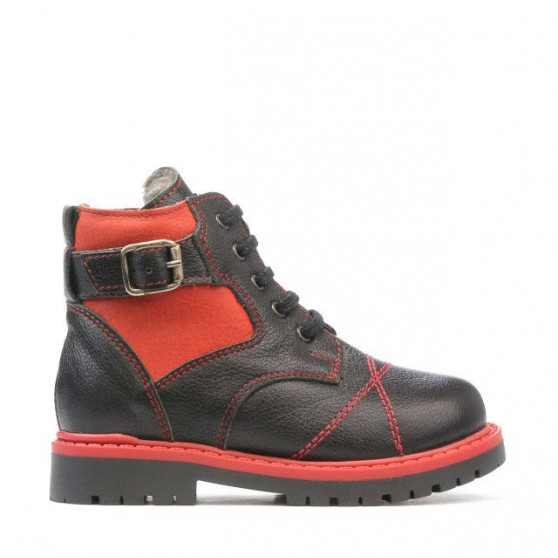 Small children boots 21c black+red