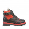 Small children boots 21c black+red
