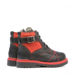 Small children boots 21c black+red