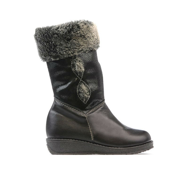 Small children knee boots 24c black combined