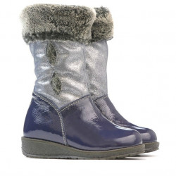 Small children knee boots 24c patent indigo combined