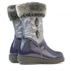 Small children knee boots 24c patent indigo combined