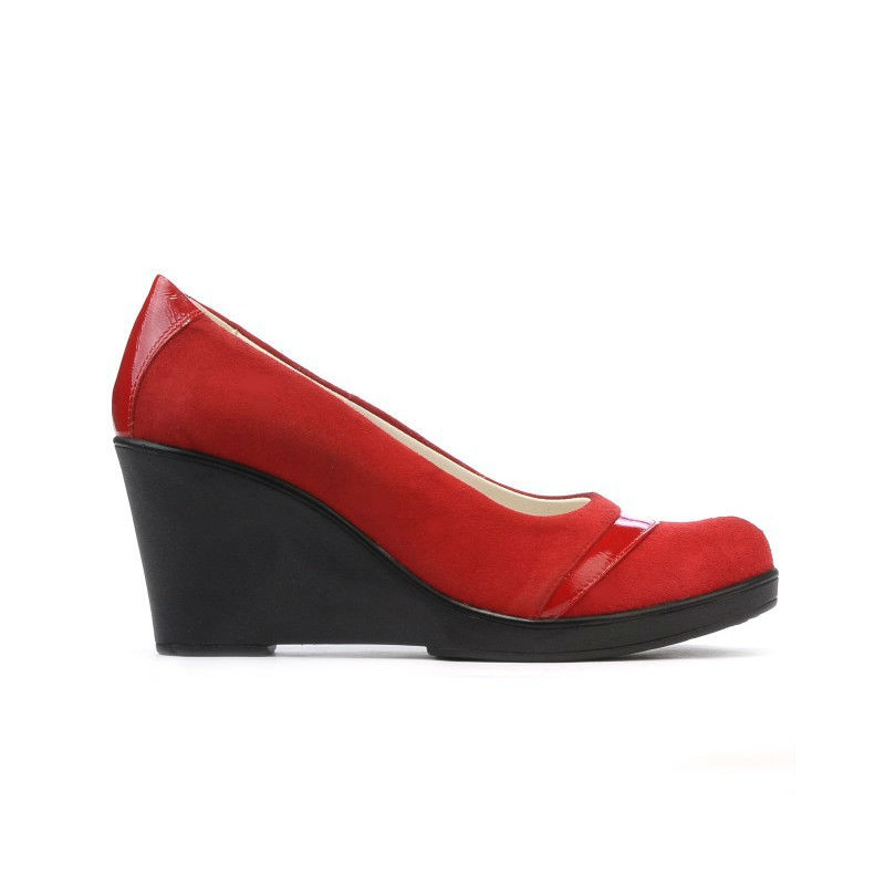 Women casual shoes 647 red velour