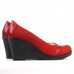 Women casual shoes 647 red velour
