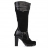 Women knee boots 1140 black antilopa combined