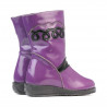 Small children knee boots 23c patent black+purple