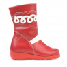 Small children knee boots 23c red+white