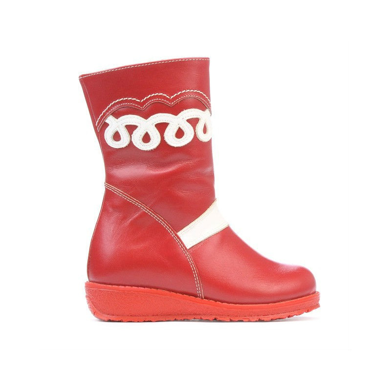 Small children knee boots 23c red+white