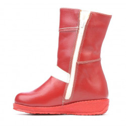 Small children knee boots 23c red+white