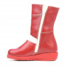 Small children knee boots 23c red+white