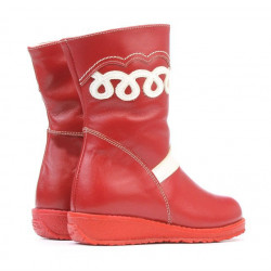 Small children knee boots 23c red+white