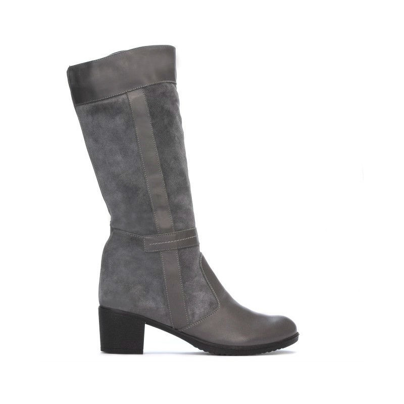 Women knee boots 3250 gray combined 