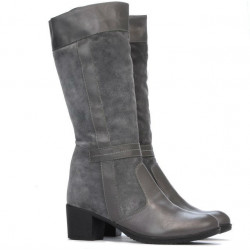 Women knee boots 3250 gray combined 