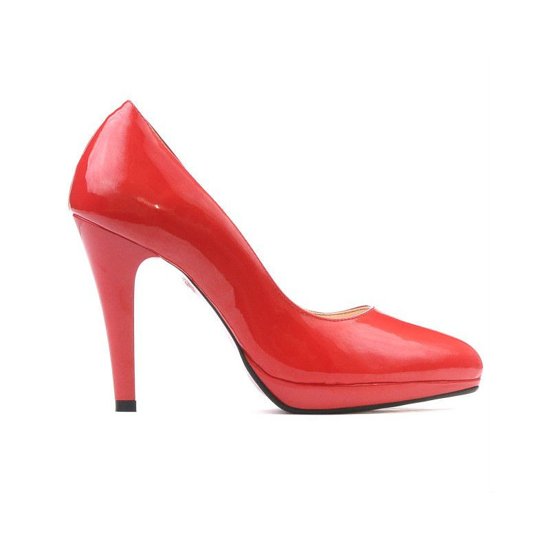 Women stylish, elegant shoes 1233 patent red