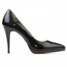 Women stylish, elegant shoes 1244 patent black satinat